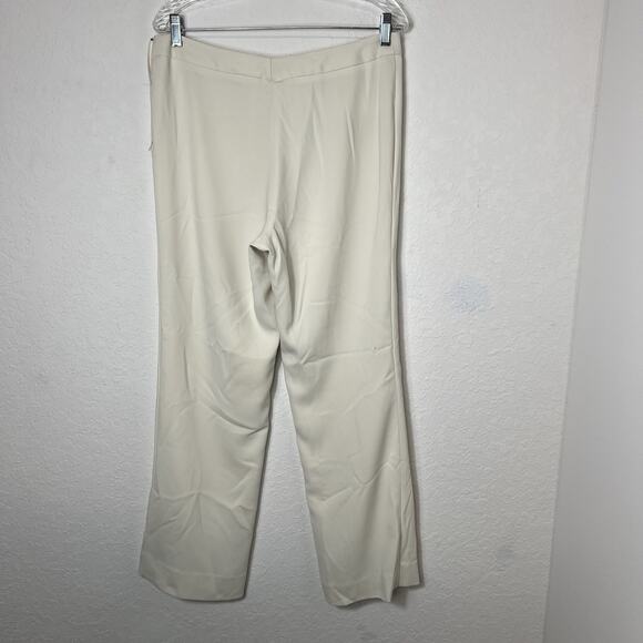 Badgley Mischka Ivory Trousers fully Lined Size 12 Made in USA fully lined - Picture 6 of 8